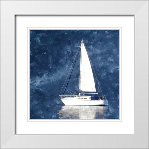 Into the Blue White Modern Wood Framed Art Print with Double Matting by Allen, Kimberly