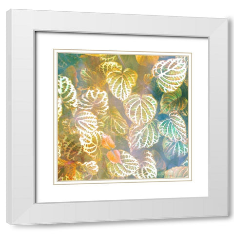 Jungle Leaves 1 White Modern Wood Framed Art Print with Double Matting by Allen, Kimberly