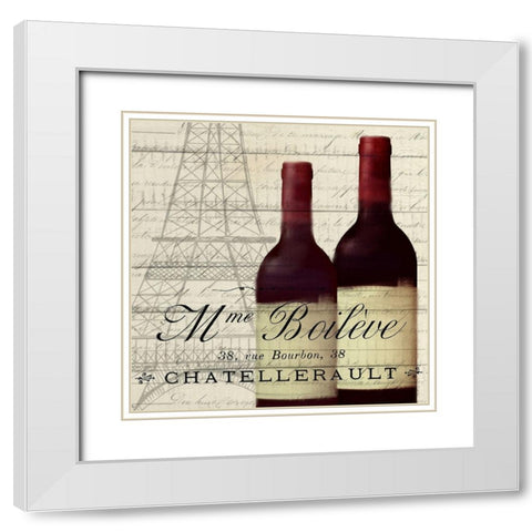 Vino 3 White Modern Wood Framed Art Print with Double Matting by Allen, Kimberly