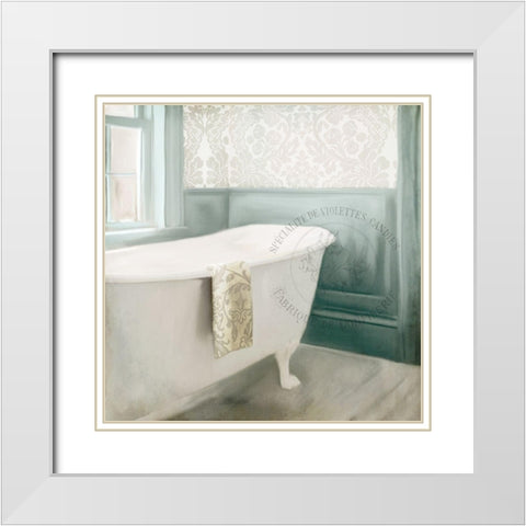 Vintage Bath 1 White Modern Wood Framed Art Print with Double Matting by Allen, Kimberly