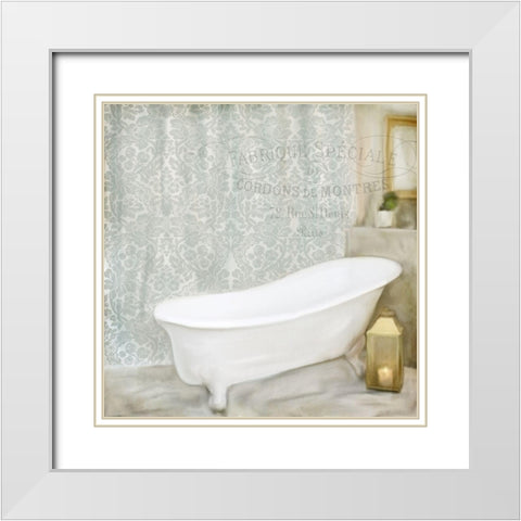 Vintage Bath 2 White Modern Wood Framed Art Print with Double Matting by Allen, Kimberly