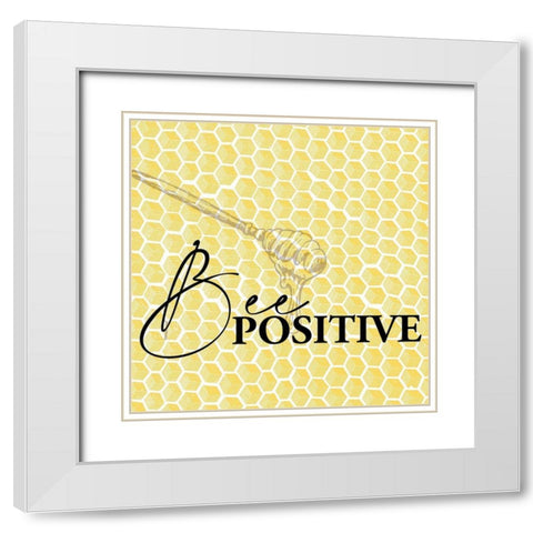 Bee 3 White Modern Wood Framed Art Print with Double Matting by Allen, Kimberly