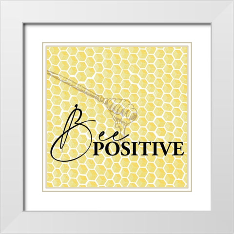 Bee 3 White Modern Wood Framed Art Print with Double Matting by Allen, Kimberly