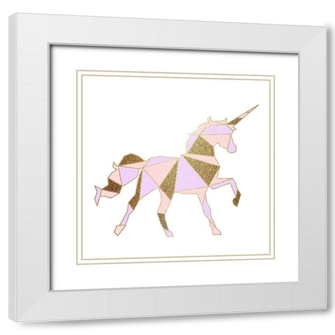Unicorn Lines 1 White Modern Wood Framed Art Print with Double Matting by Allen, Kimberly