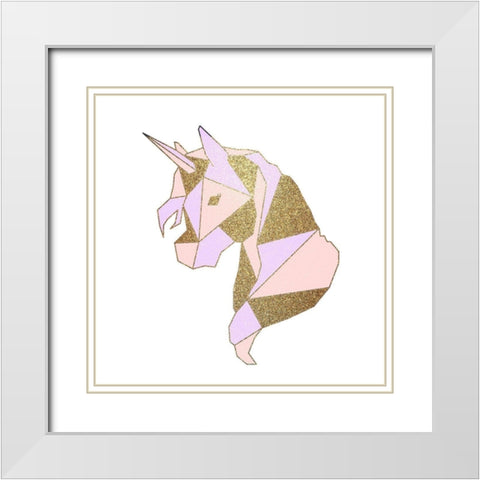 Unicorn Lines 2 White Modern Wood Framed Art Print with Double Matting by Allen, Kimberly