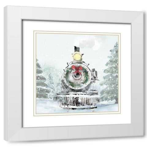 Winter Train 2 White Modern Wood Framed Art Print with Double Matting by Allen, Kimberly
