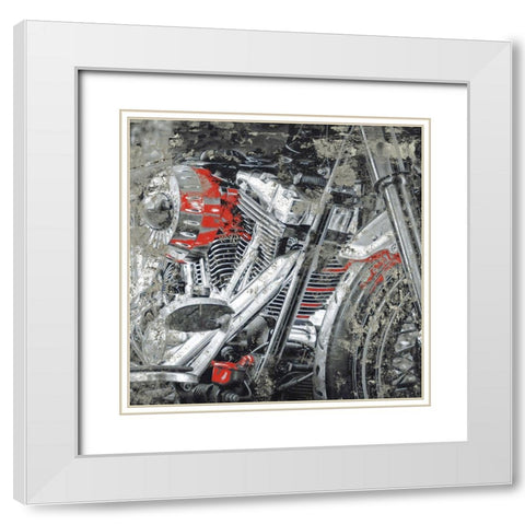 Grunge Bike 2 White Modern Wood Framed Art Print with Double Matting by Allen, Kimberly