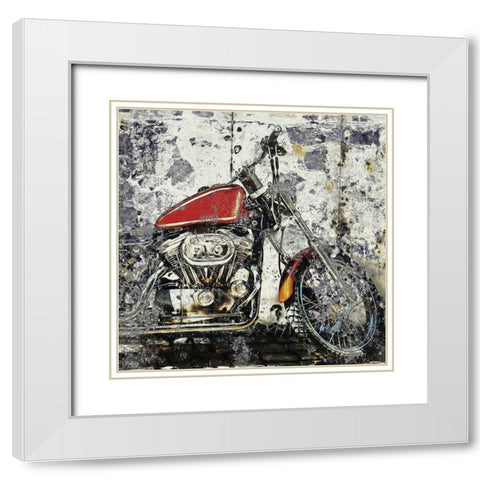 Grunge Bike 1 White Modern Wood Framed Art Print with Double Matting by Allen, Kimberly