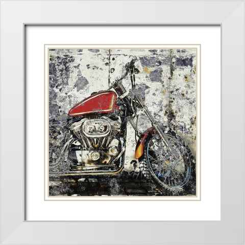Grunge Bike 1 White Modern Wood Framed Art Print with Double Matting by Allen, Kimberly