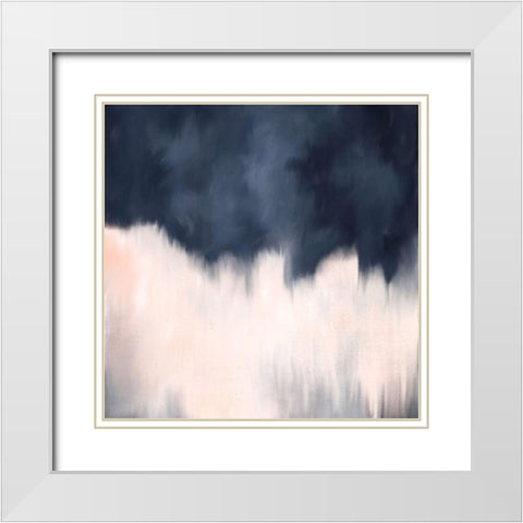 Blue Blush White Modern Wood Framed Art Print with Double Matting by Allen, Kimberly