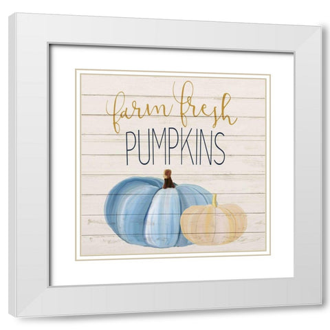 Farm Fresh Pumpkins White Modern Wood Framed Art Print with Double Matting by Allen, Kimberly