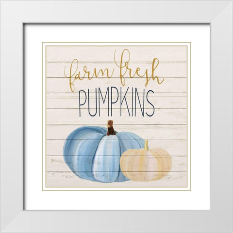 Farm Fresh Pumpkins White Modern Wood Framed Art Print with Double Matting by Allen, Kimberly