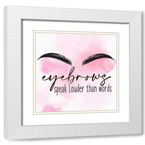 Lashes 3 White Modern Wood Framed Art Print with Double Matting by Allen, Kimberly