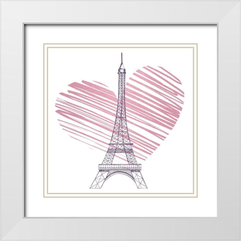 In Paris 3 White Modern Wood Framed Art Print with Double Matting by Allen, Kimberly