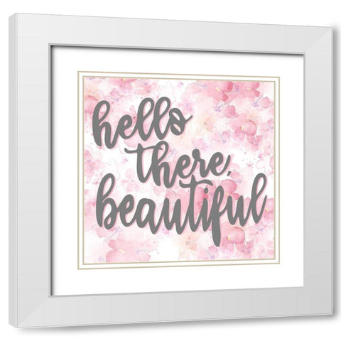 Hello There White Modern Wood Framed Art Print with Double Matting by Allen, Kimberly