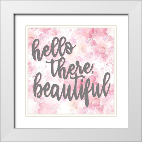 Hello There White Modern Wood Framed Art Print with Double Matting by Allen, Kimberly