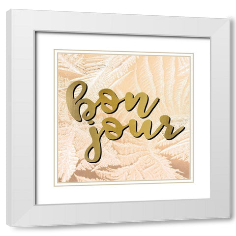 Bon Jour White Modern Wood Framed Art Print with Double Matting by Allen, Kimberly
