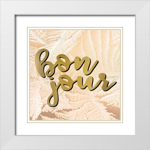 Bon Jour White Modern Wood Framed Art Print with Double Matting by Allen, Kimberly