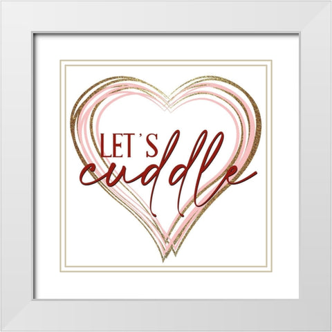 Lets Cuddle White Modern Wood Framed Art Print with Double Matting by Allen, Kimberly