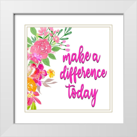 Make A Difference White Modern Wood Framed Art Print with Double Matting by Allen, Kimberly