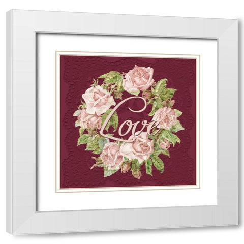 Love Christmas White Modern Wood Framed Art Print with Double Matting by Allen, Kimberly