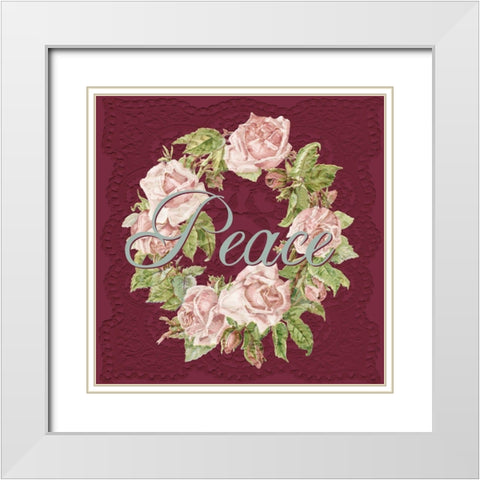Peace White Modern Wood Framed Art Print with Double Matting by Allen, Kimberly