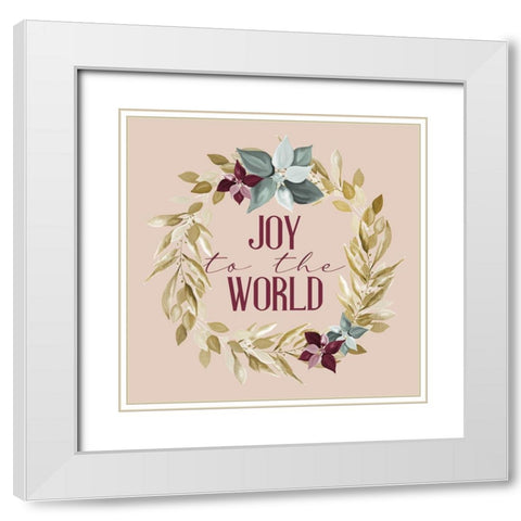 Joy to the World White Modern Wood Framed Art Print with Double Matting by Allen, Kimberly