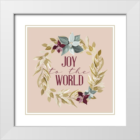 Joy to the World White Modern Wood Framed Art Print with Double Matting by Allen, Kimberly