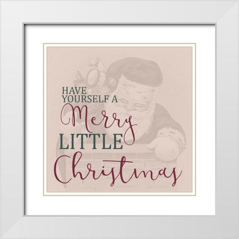Merry Little White Modern Wood Framed Art Print with Double Matting by Allen, Kimberly