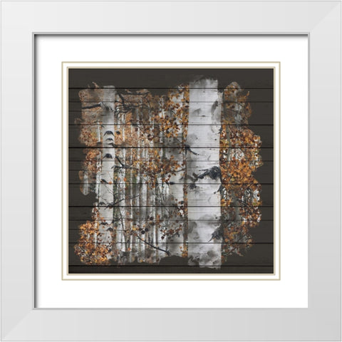 Aspen Wood 1 White Modern Wood Framed Art Print with Double Matting by Allen, Kimberly