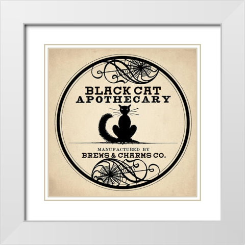 Black Cat White Modern Wood Framed Art Print with Double Matting by Allen, Kimberly