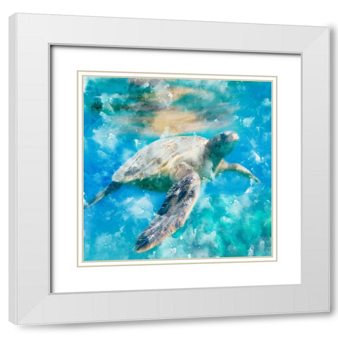 Deep Blue White Modern Wood Framed Art Print with Double Matting by Allen, Kimberly