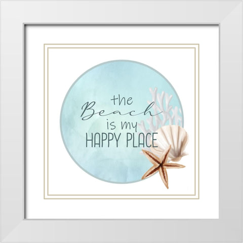 The Beach 1 White Modern Wood Framed Art Print with Double Matting by Allen, Kimberly