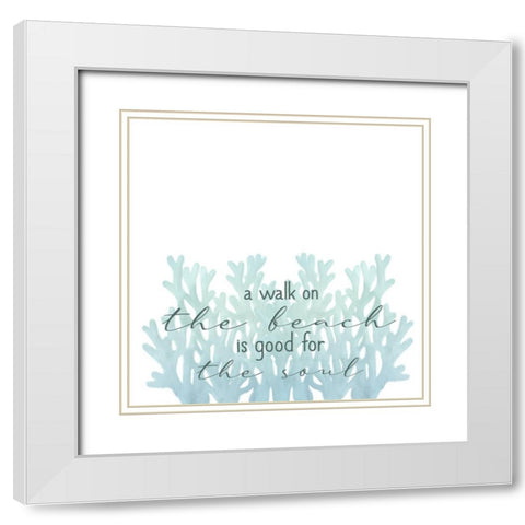 The Beach 2 White Modern Wood Framed Art Print with Double Matting by Allen, Kimberly