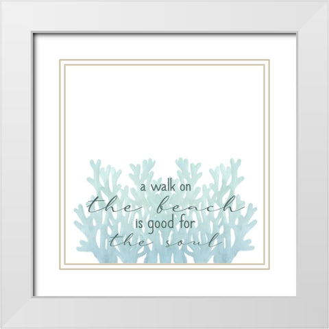 The Beach 2 White Modern Wood Framed Art Print with Double Matting by Allen, Kimberly