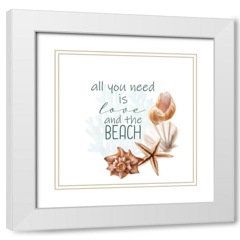 The Beach 4 White Modern Wood Framed Art Print with Double Matting by Allen, Kimberly