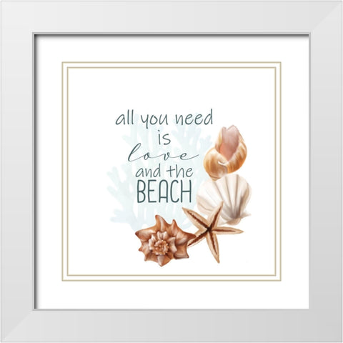 The Beach 4 White Modern Wood Framed Art Print with Double Matting by Allen, Kimberly