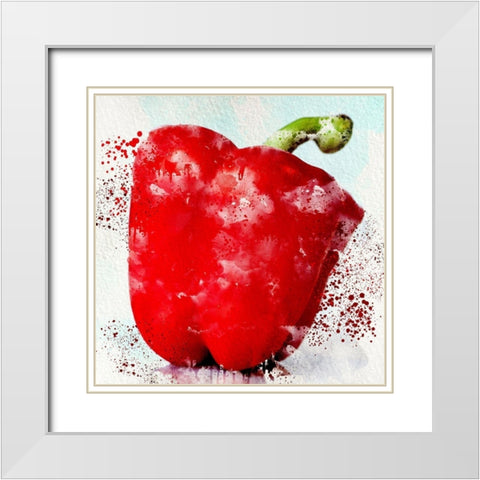Veggies 1 White Modern Wood Framed Art Print with Double Matting by Allen, Kimberly