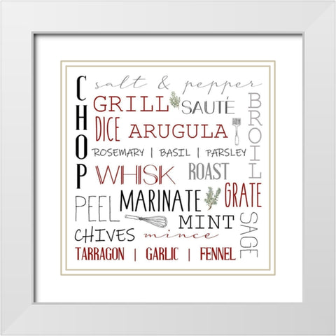 Chop Red White Modern Wood Framed Art Print with Double Matting by Allen, Kimberly