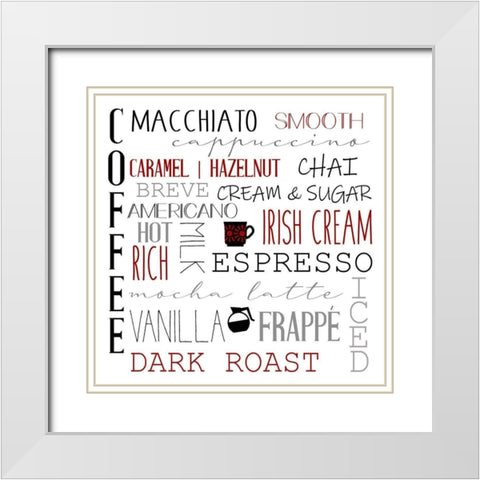 Coffee Red White Modern Wood Framed Art Print with Double Matting by Allen, Kimberly