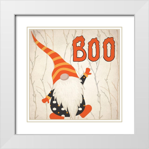 Halloween Gnomes 1 White Modern Wood Framed Art Print with Double Matting by Allen, Kimberly