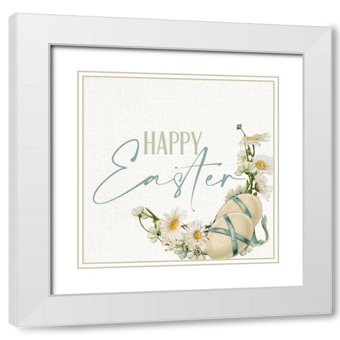Happy Easter White Modern Wood Framed Art Print with Double Matting by Allen, Kimberly