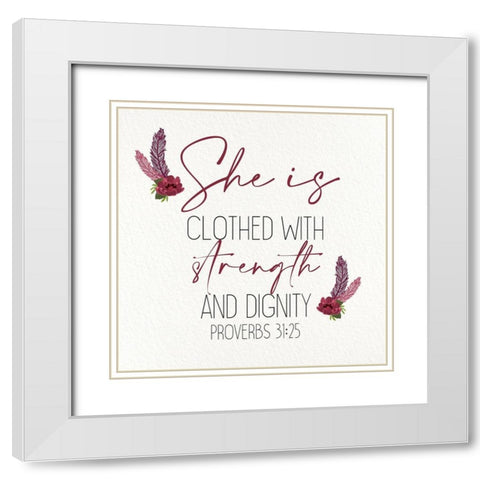 She Is Clothed White Modern Wood Framed Art Print with Double Matting by Allen, Kimberly
