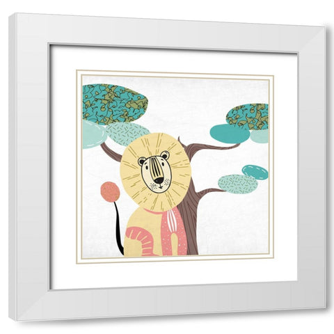 Safari Days 1 White Modern Wood Framed Art Print with Double Matting by Allen, Kimberly