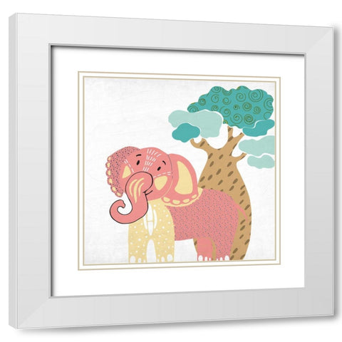 Safari Days 2 White Modern Wood Framed Art Print with Double Matting by Allen, Kimberly