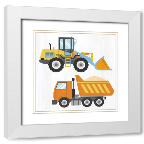 Lets Work 1 White Modern Wood Framed Art Print with Double Matting by Allen, Kimberly