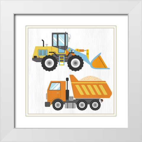 Lets Work 1 White Modern Wood Framed Art Print with Double Matting by Allen, Kimberly