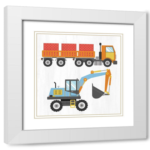 Lets Work 2 White Modern Wood Framed Art Print with Double Matting by Allen, Kimberly