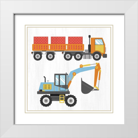 Lets Work 2 White Modern Wood Framed Art Print with Double Matting by Allen, Kimberly