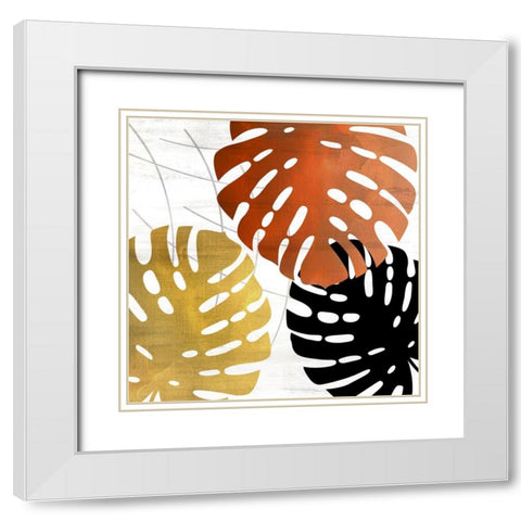 Mettalic Palms 2 White Modern Wood Framed Art Print with Double Matting by Allen, Kimberly